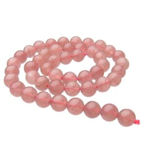 strawberry quartz round gemstone beads 8mm natural crystals