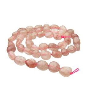strawberry quartz pebble gemstone beads natural crystals Australia