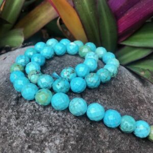 turquoise faceted round gemstone beads australia