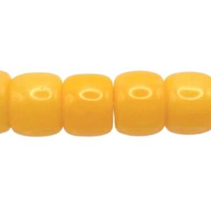 solid yellow glass barrel beads