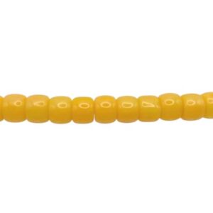 solid yellow glass barrel beads