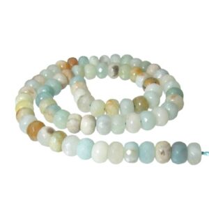 amazonite faceted rondelle gemstone beads