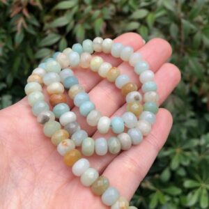 amazonite faceted rondelle gemstone beads
