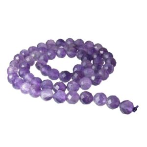 amethyst faceted 6mm gemstone beads