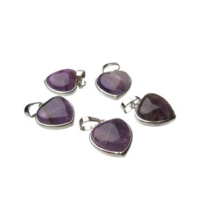 amethyst heart gemstone pendant