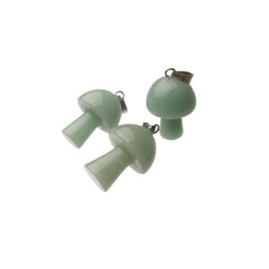 green aventurine gemstone pendant mushroom