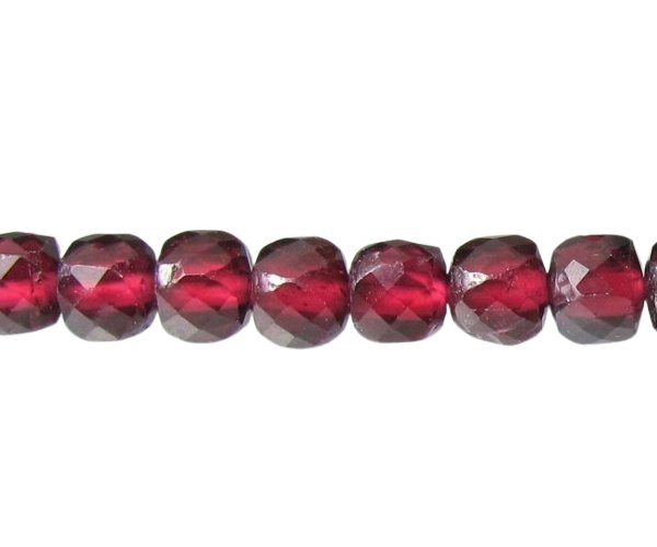 garnet cube gemstone beads 4mm