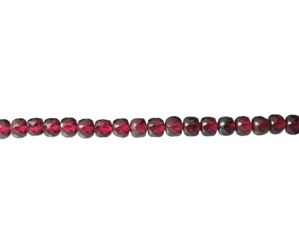 garnet cube gemstone beads 4mm