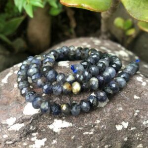 iolite faceted rondelle beads