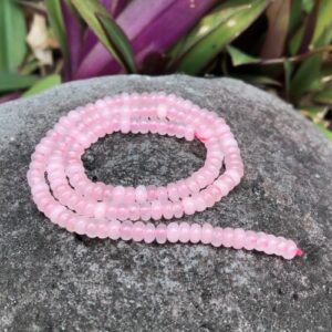 rose quartz rondelle gemstone beads 4mm