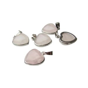 rose quartz small heart pendant
