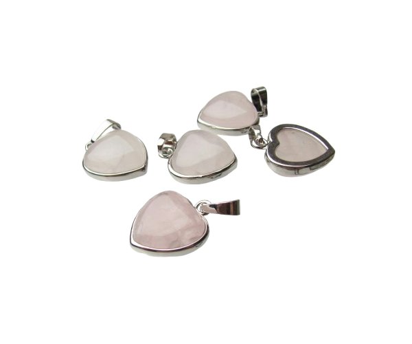 rose quartz small heart pendant