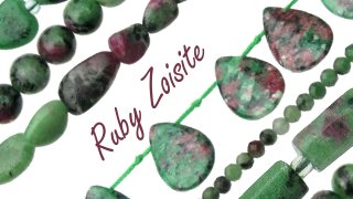 ruby zoisite natural crystals beads
