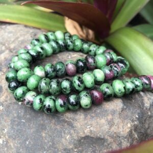 ruby zoisite gemstone rondelle beads