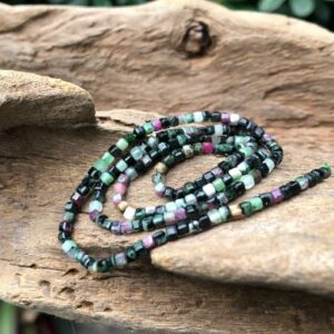 ruby zoisite tiny gemstone cube beads