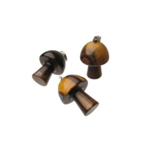 Tiger Eye Mushroom Gemstone Pendant [each]