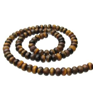 tiger eye rondelle gemstone beads 4x6mm