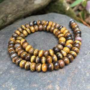 tiger eye rondelle gemstone beads 4x6mm