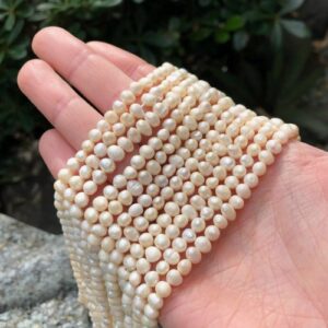 whitesmallpotatofreshwaterpearls4mm4 white small potato freshwater pearls