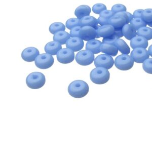 solid blue glass rondelle beads