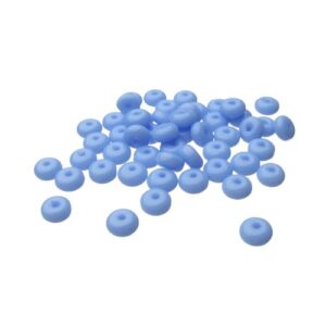solid blue glass rondelle beads