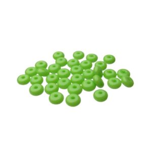 solid lime green glass rondelle beads