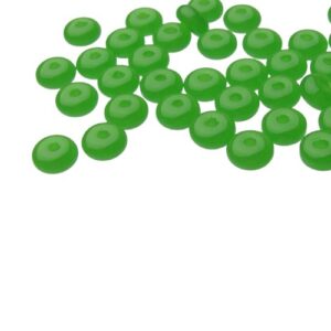jade green glass rondelle beads small spacers