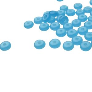 milky aqua blue glass rondelle spacer beads