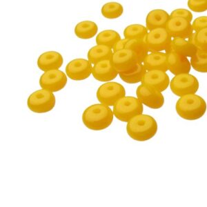 yellow glass spacer rondelle beads