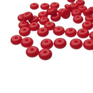 red glass spacer beads rondelle