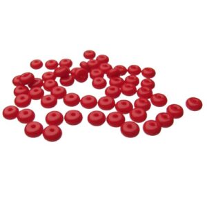 red glass spacer beads rondelle