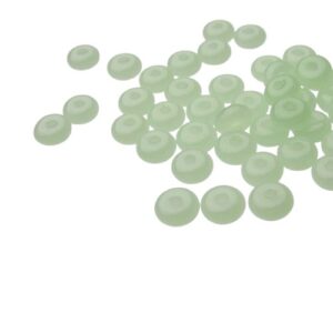 light sage green glass rondelle beads