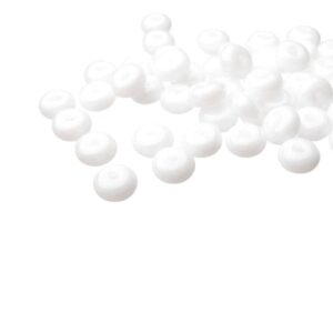 white glass rondelle spacer beads small
