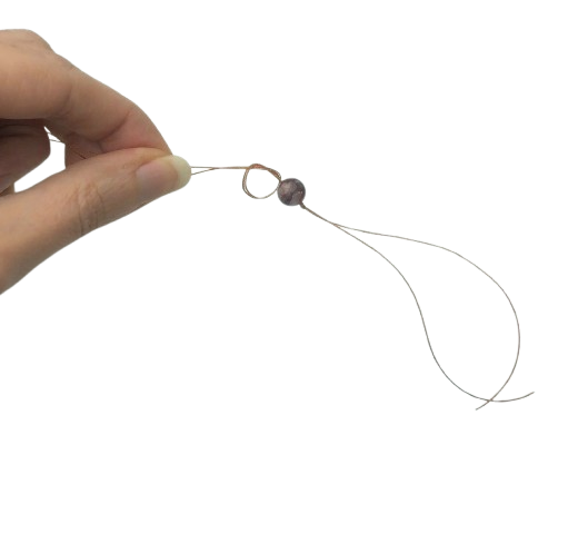 over hand knot in mala necklace making