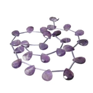 amethyst faceted briolette teardrop gemstone beads natural