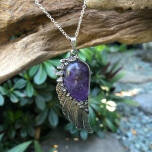 amethyst wing pendant