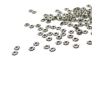 silver daisy spacer beads