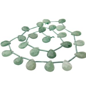 green aventurine natural faceted gemstone briolette teardrop beads