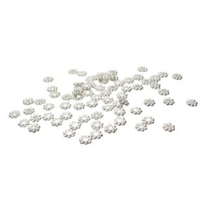 silver daisy spacer beads