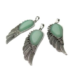 aventurine wing gemstone pendant
