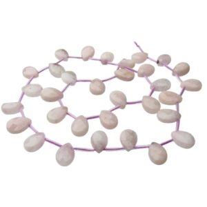 kunzite faceted teardrop briolette gemstone beads