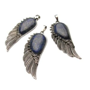 lapis lazuli wing gemstone pendant