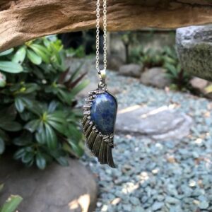 lapis lazuli wing pendant