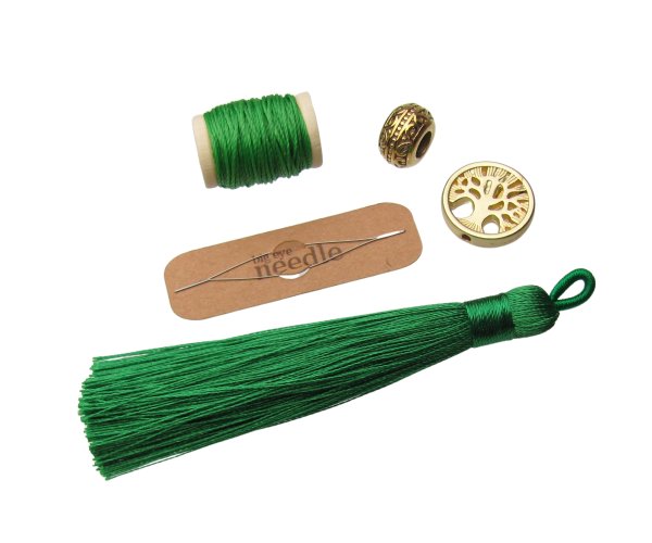 make it a mala beading kit in emerald green