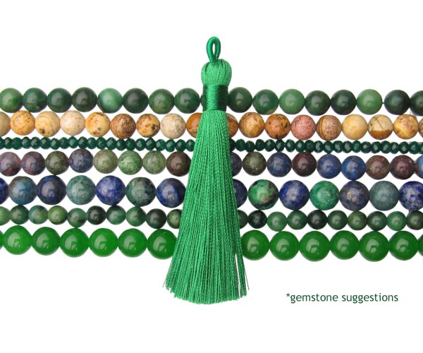 make it a mala beading kit in emerald green gemstone bead suggestions