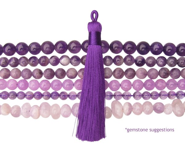 violet purple make it a mala necklace bead kit gemstone bead suggestions
