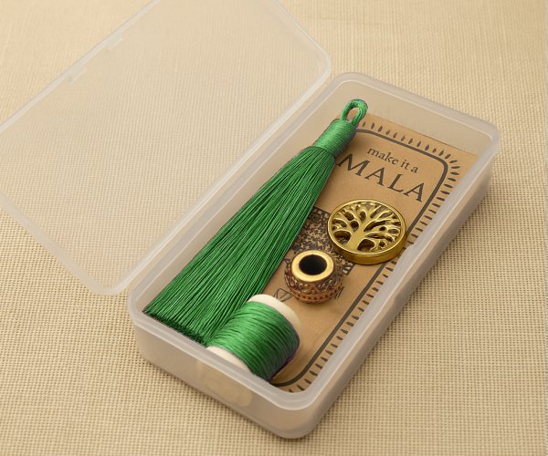 make it a mala beading kit in emerald green
