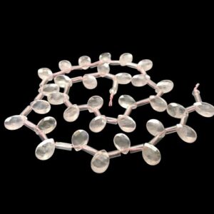 rose quartz faceted briolette teardrop gemstone beads Australia