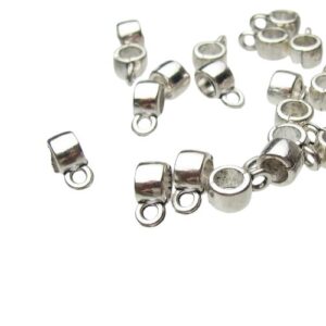 silver beads with loop or bail beads