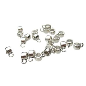 silver beads with loop or bail beads